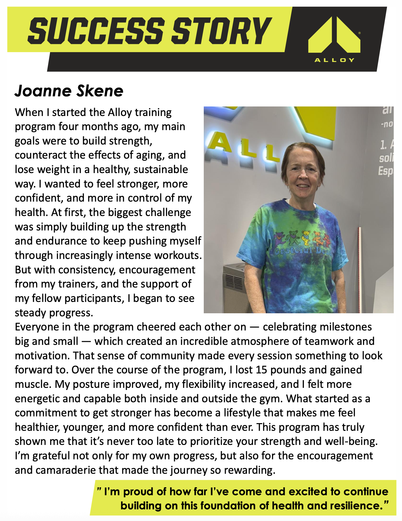 Joanne Skene Success Story