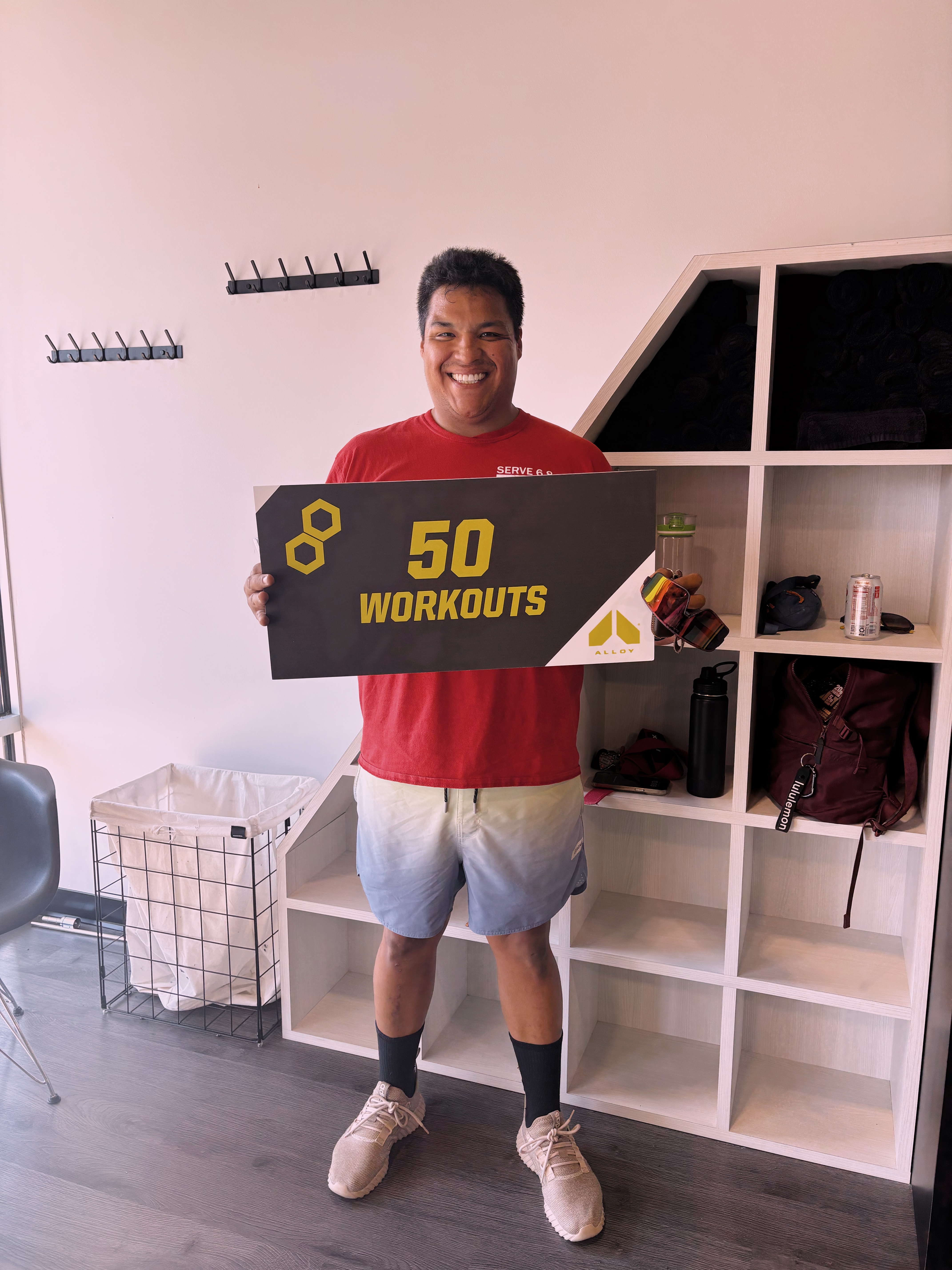 Member celebrating 25 workouts