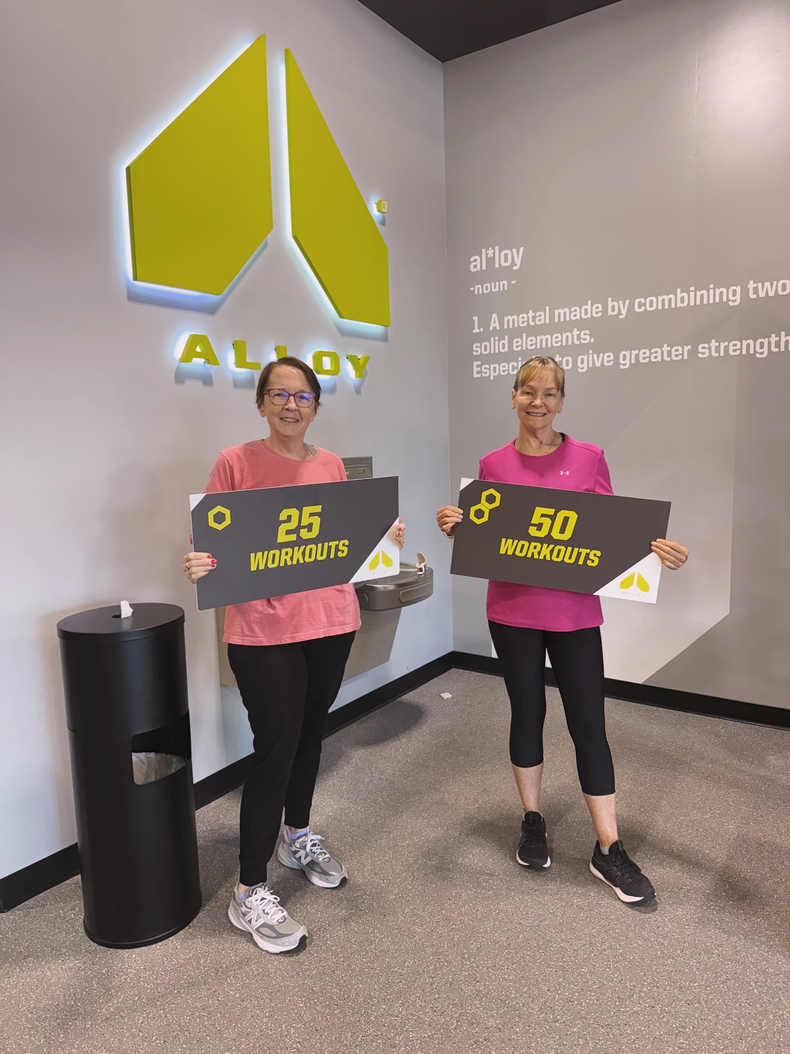 Member celebrating 50 workouts